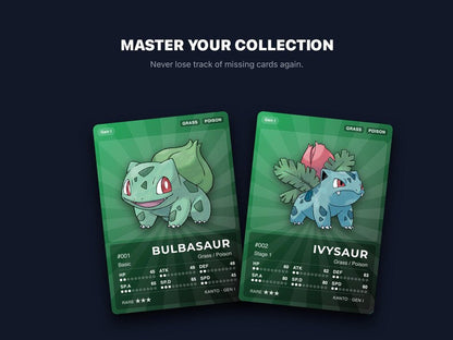 Pokémon Gen 1 Starters & Evolutions Placeholder | Bulbasaur Charmander Squirtle | Printable Pokémon Cards | Binder Set | ENGLISH