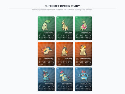 Pokémon Johto Pokédex Placeholder 152-251 | Gen 2 Binder Organizer | Printable Pokémon Cards | Master Set Tracker | 300 DPI | ENGLISH