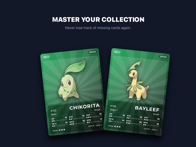 Pokémon Johto Pokédex Placeholder 152-251 | Gen 2 Binder Organizer | Printable Pokémon Cards | Master Set Tracker | 300 DPI | ENGLISH