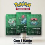 Pokémon Kanto Pokédex Placeholder 001-151 | Gen 1 Binder Organizer | Printable Pokémon Cards | Master Set Tracker | 300 DPI | ENGLISH